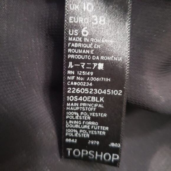 Topshop Shift Dress Women 6 Floral Black Blue Pink High Low Tunic Long Sleeve - Picture 10 of 10